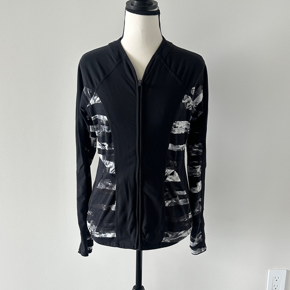 Black Women's Zip-Front Athletic Jacket